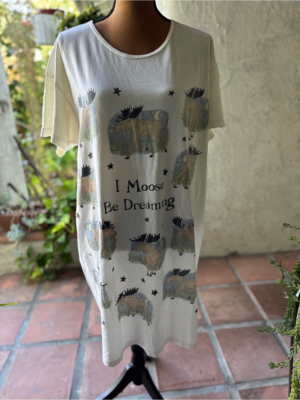 Hatley Cream Graphic Moose Sleep Tee